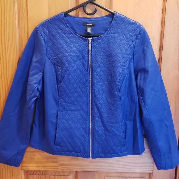 Alfani Women's Fitted Faux Leather Jacket, Size: L - Picture 1 of 16